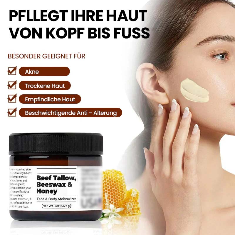 Feuchtigkeitscreme aus Rindertalg, Bienenwachs und Honig