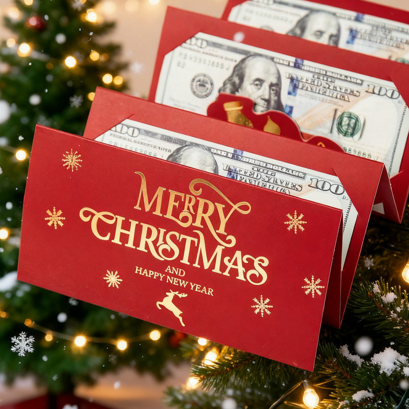 Faltbarer roter Weihnachtsumschlag mit 6 Fächern