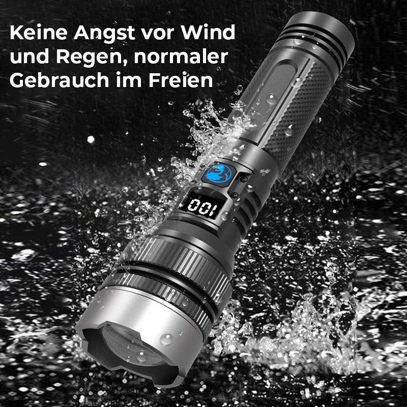 Wiederaufladbare 2-in-1-Taschenlampe mit Digitalanzeige und starkem Licht