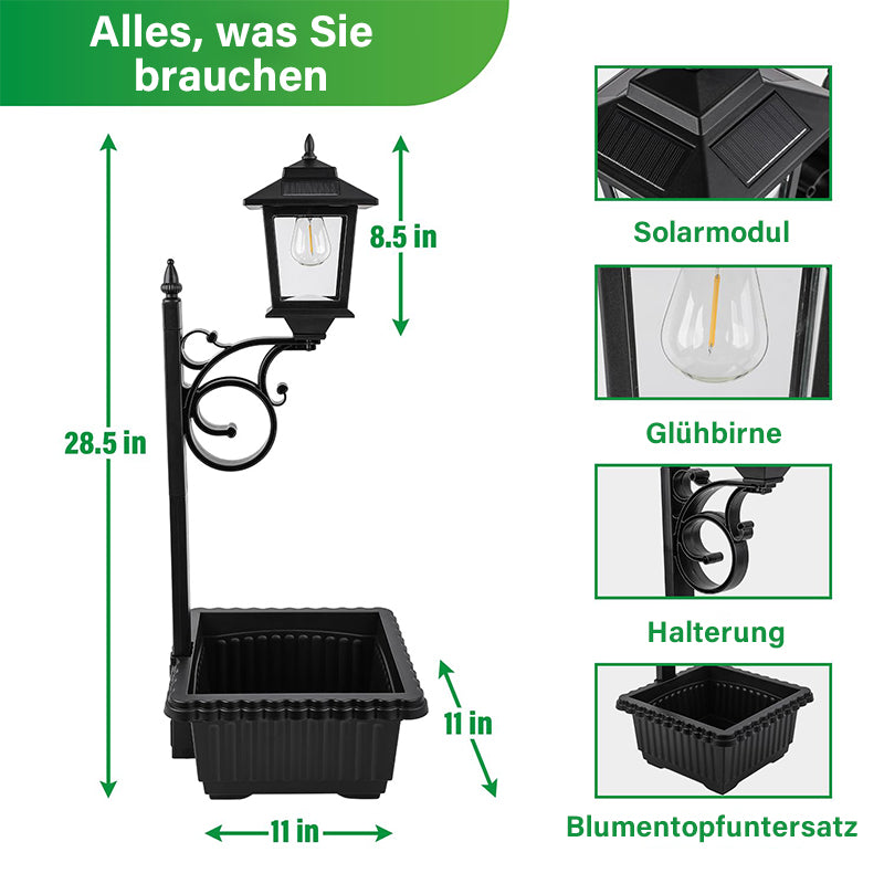 Solarbetriebene Blumentopf-Straßenlaterne
