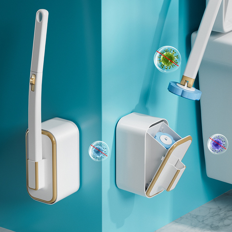 Wandmontiertes Toilettenbürstenset