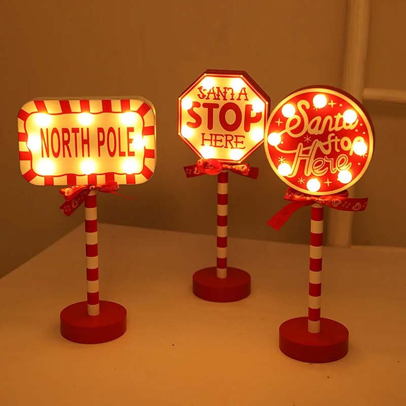 Weihnachten Straßenschild Dekoration Lichter