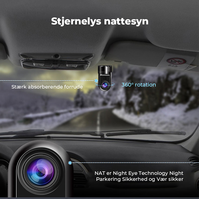 1080P HD 360° roterende Mini ADAS Dashcam
