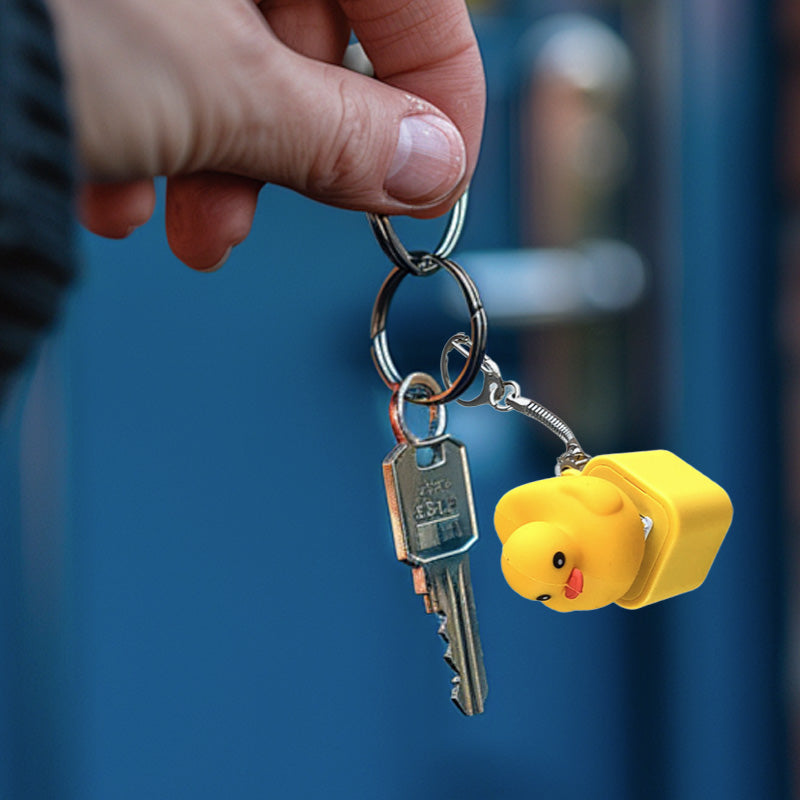 Schlüsselanhänger mit Licht und Ton in Form einer Ente (wiederaufladbar)