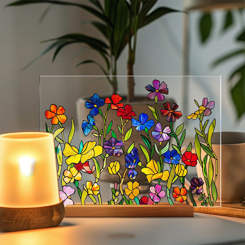 Gemaltes buntes Blumenmusterdekor