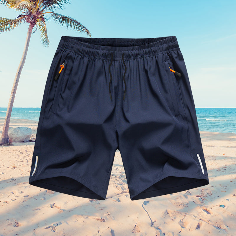 Locker sitzende Sportshorts mit Reißverschlusstaschen