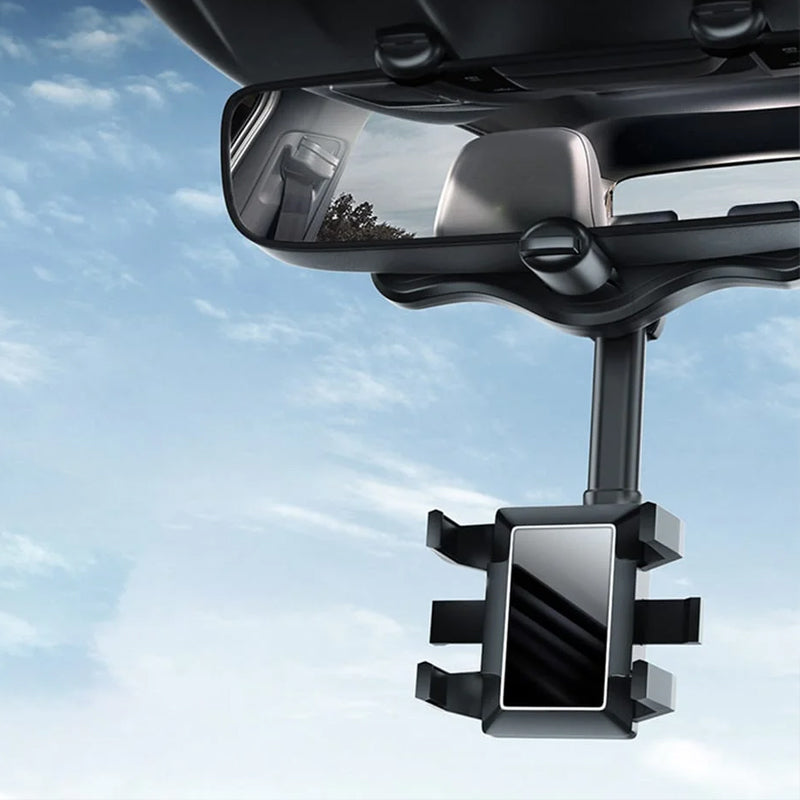 Multifunktionaler, um 360° drehbarer Auto-Rückspiegel-Handyhalter