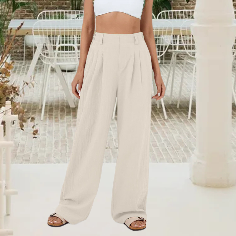 Hose mit hohem Bund und weitem Bein