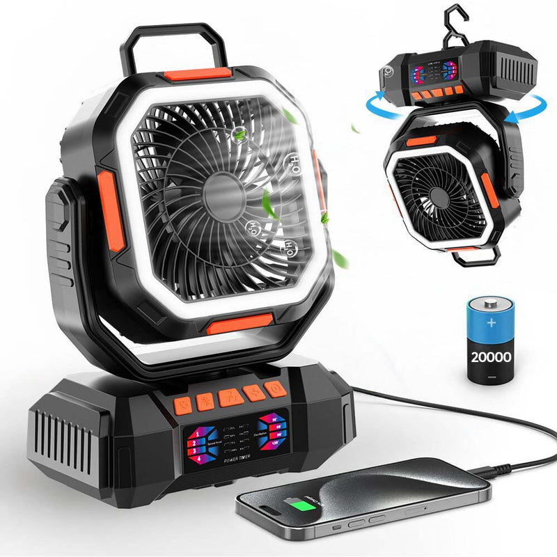 Tragbarer, wiederaufladbarer Campingventilator