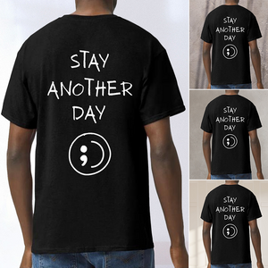 Bleib noch einen Tag, schwarzes T-Shirt