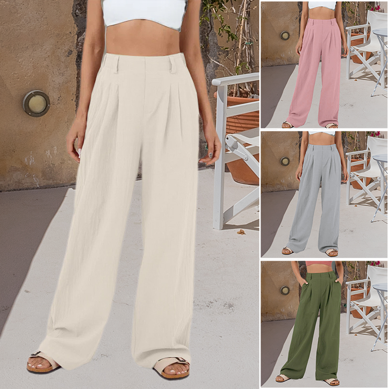Hose mit hohem Bund und weitem Bein
