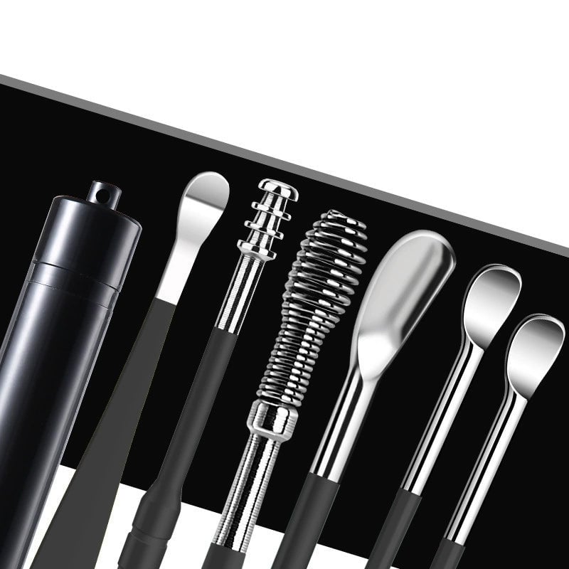 6-teiliges Set mit Spiral-Ohrmassage-Reinigungswerkzeug aus Edelstahl