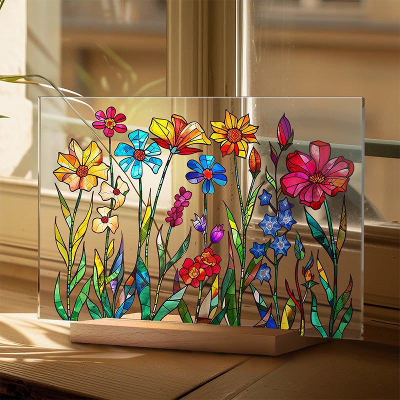 Gemaltes buntes Blumenmusterdekor