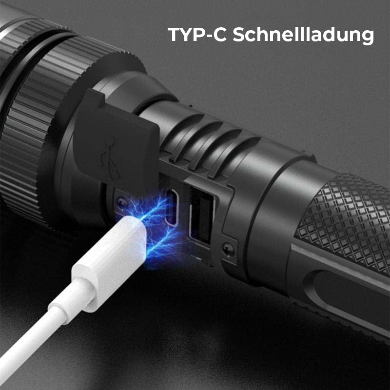 Wiederaufladbare 2-in-1-Taschenlampe mit Digitalanzeige und starkem Licht