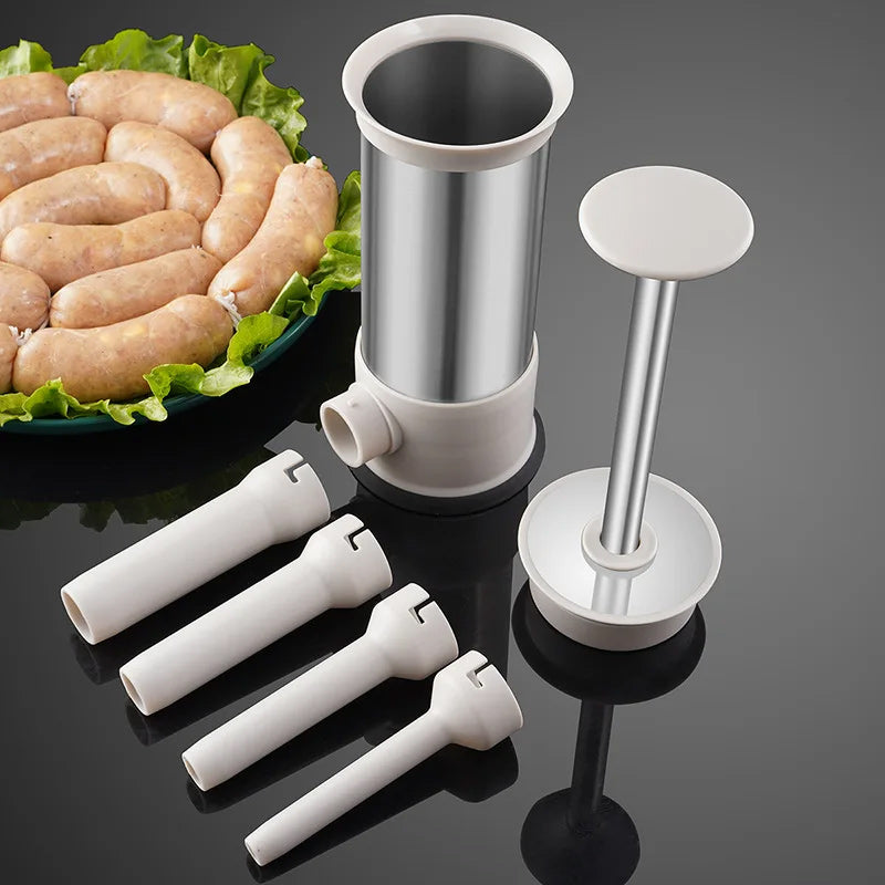 Wurstfüller mit 4 unterschiedlich großen Füllrohren