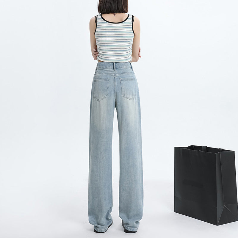 Lyocell højtaljede jeans med brede ben