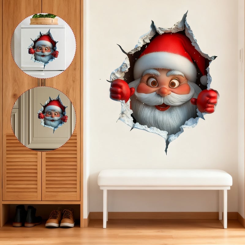 Weihnachtsmann-Wandtattoo-Set