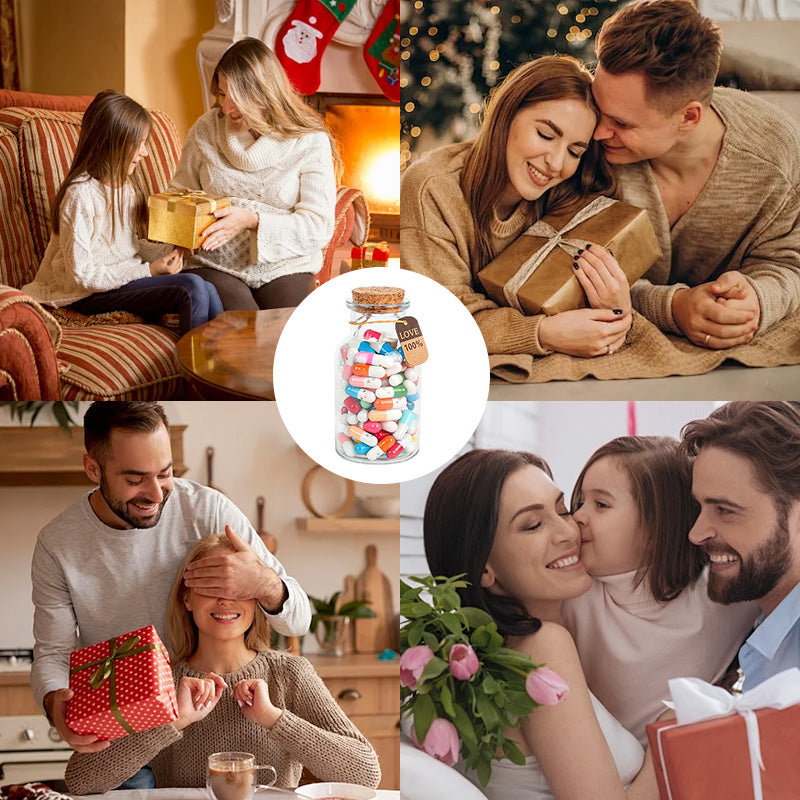Flaschenpost mit Kapselbuchstaben (gemischte Farben 🎁)