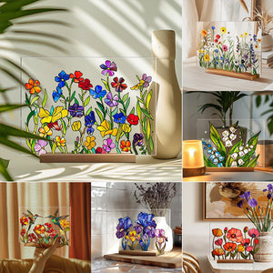 Gemaltes buntes Blumenmusterdekor
