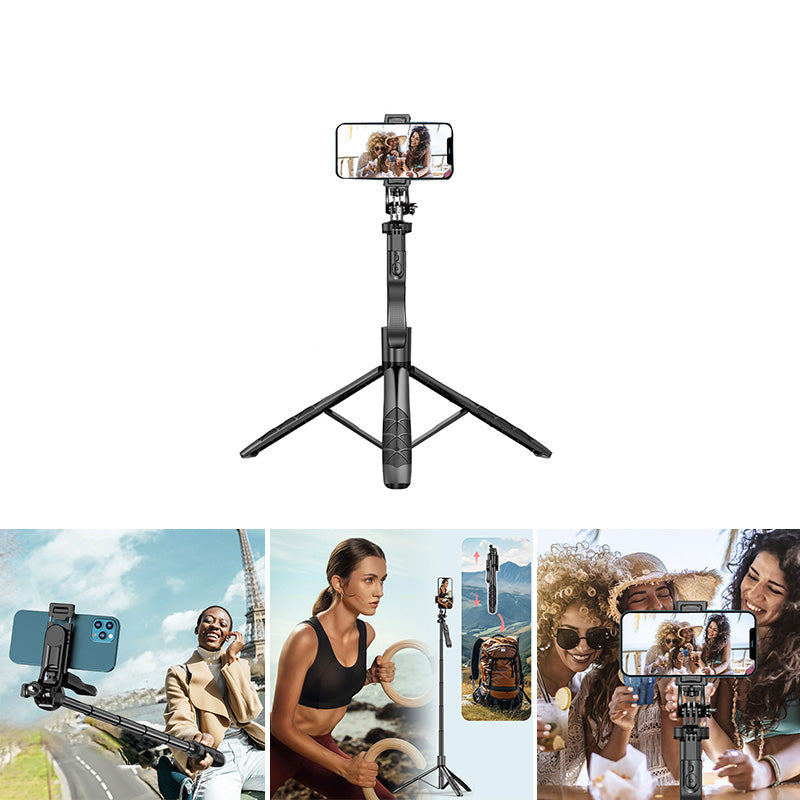Handgehaltener Selfie-Stick mit&nbsp;ausziehbarem Dreibeinstativ