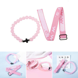 WWJD – Armbandset mit Kreuzperlen