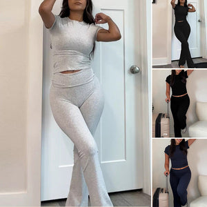 Einfarbiges Loungewear-Set für Damen