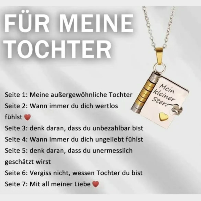 Öffnbares Buch-Anhänger Halskette aus Titanstahl
