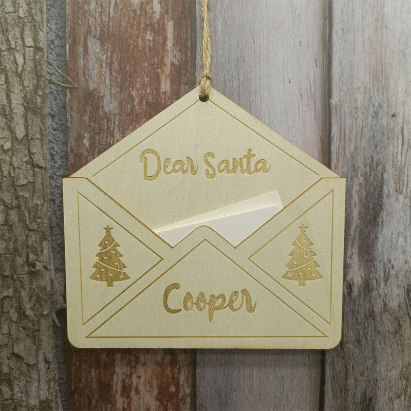 Weihnachtlicher Umschlaganhänger aus Holz