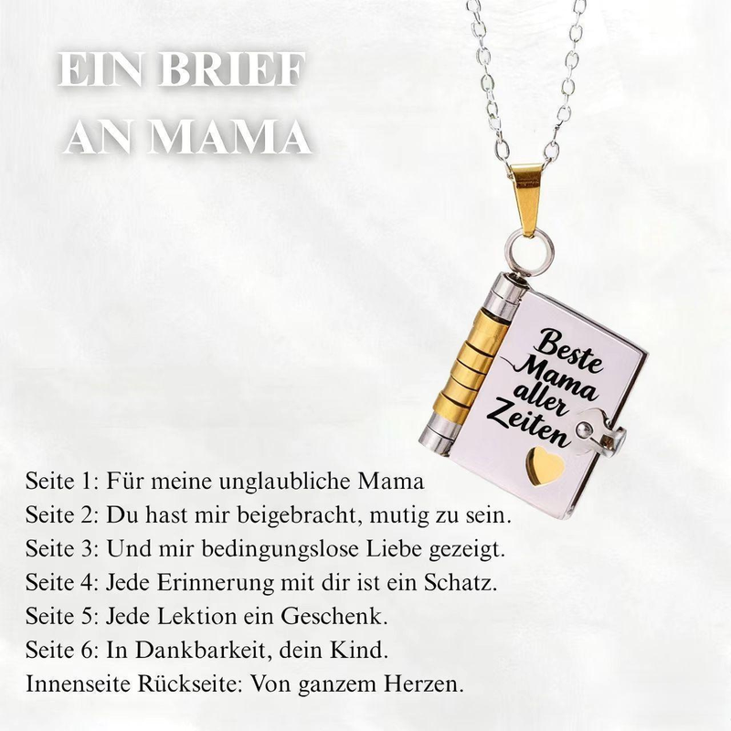 Öffnbares Buch-Anhänger Halskette aus Titanstahl