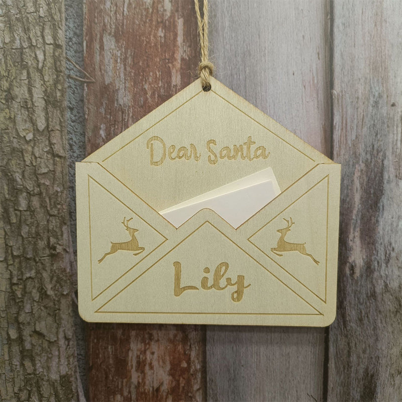Weihnachtlicher Umschlaganhänger aus Holz