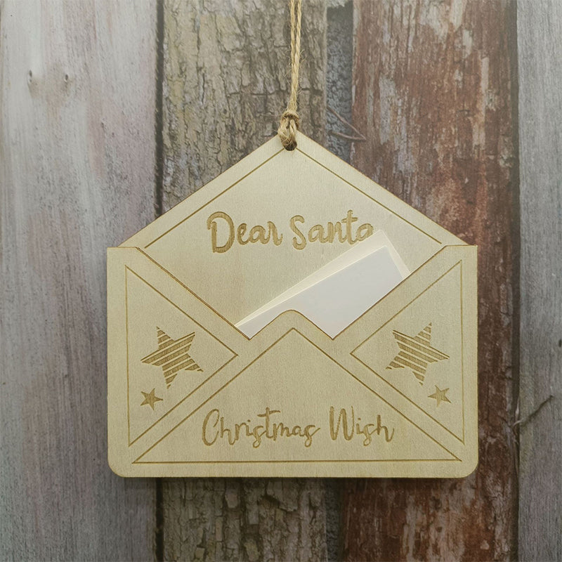 Weihnachtlicher Umschlaganhänger aus Holz