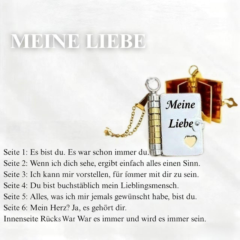 Öffnbares Buch-Anhänger Halskette aus Titanstahl