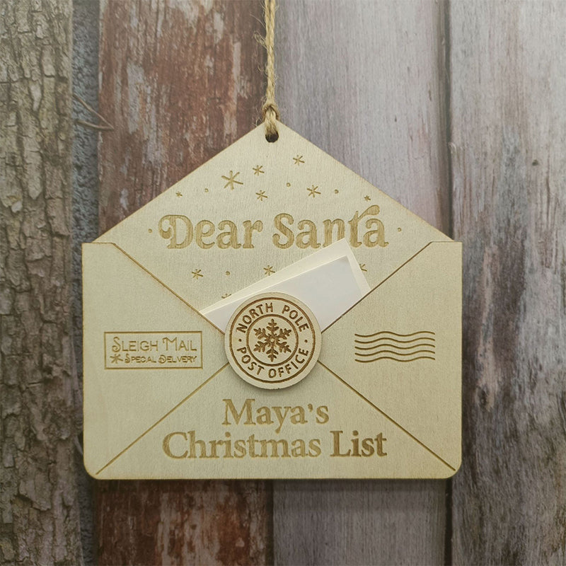Weihnachtlicher Umschlaganhänger aus Holz