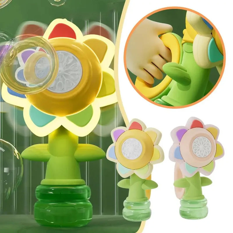 Tragbares elektrisches Seifenblasenspielzeug in Sonnenblumenform