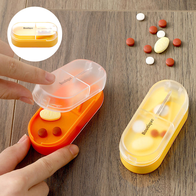 Pillendose mit Pillenschneider