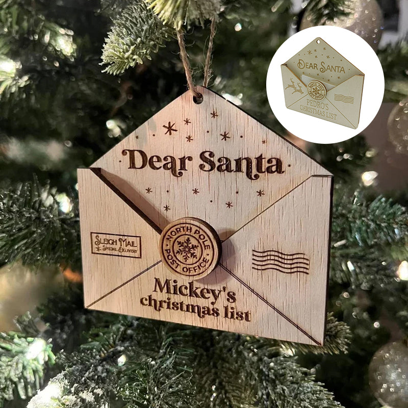Weihnachtlicher Umschlaganhänger aus Holz
