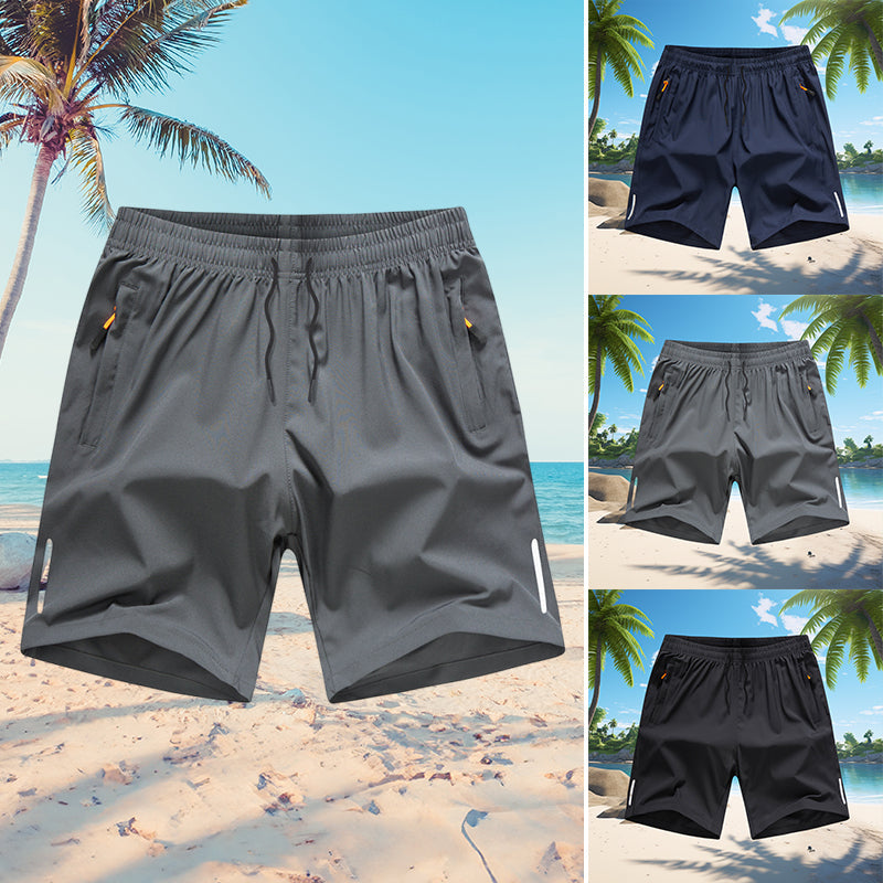 Locker sitzende Sportshorts mit Reißverschlusstaschen