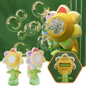 Tragbares elektrisches Seifenblasenspielzeug in Sonnenblumenform