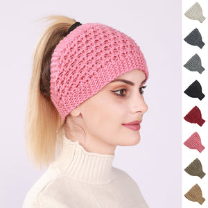 Ausgehöhlter Pferdeschwanz Frauen Beanie