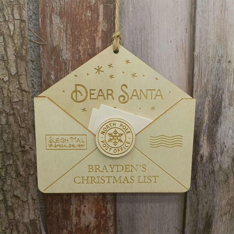 Weihnachtlicher Umschlaganhänger aus Holz