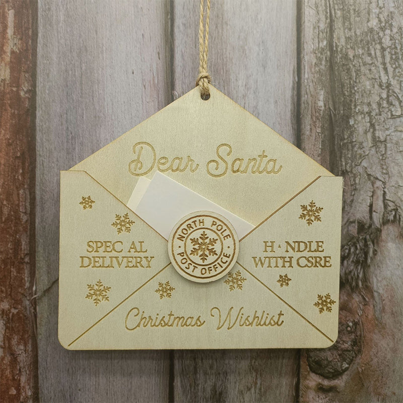 Weihnachtlicher Umschlaganhänger aus Holz