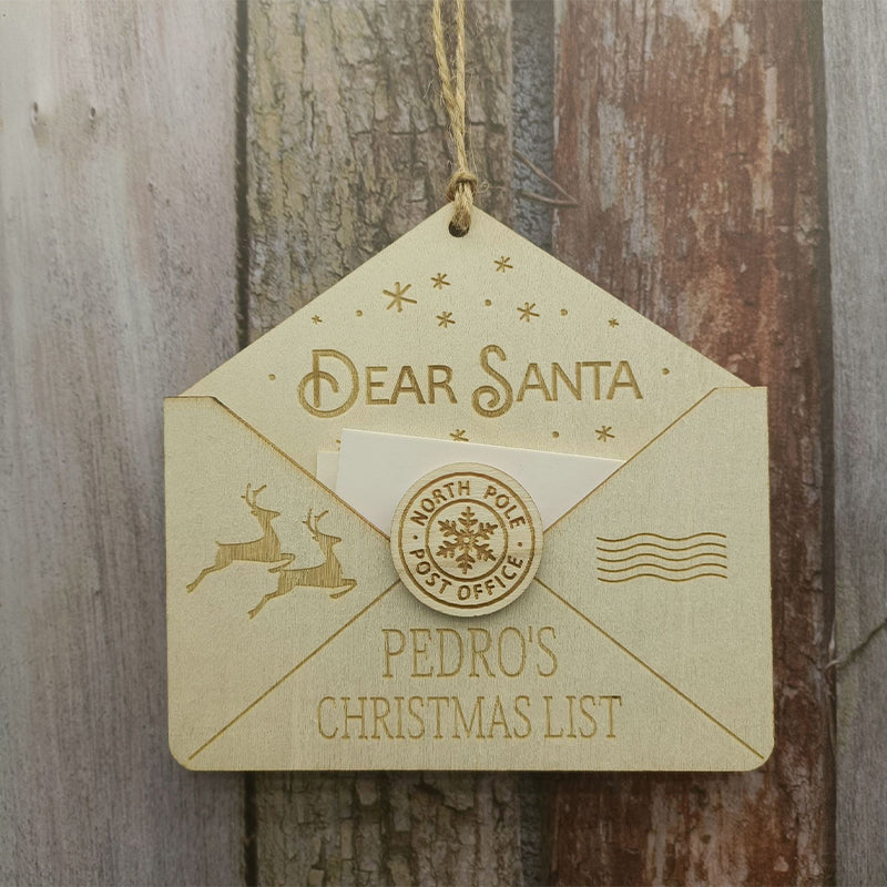 Weihnachtlicher Umschlaganhänger aus Holz