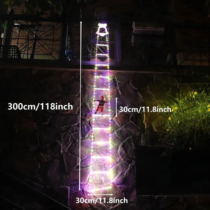 LED-Leiter mit Weihnachtsmann