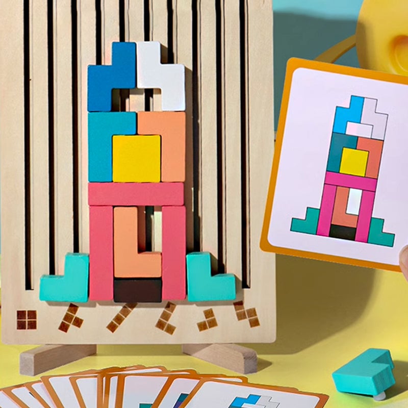 Holzpuzzle-Set zum Stapeln