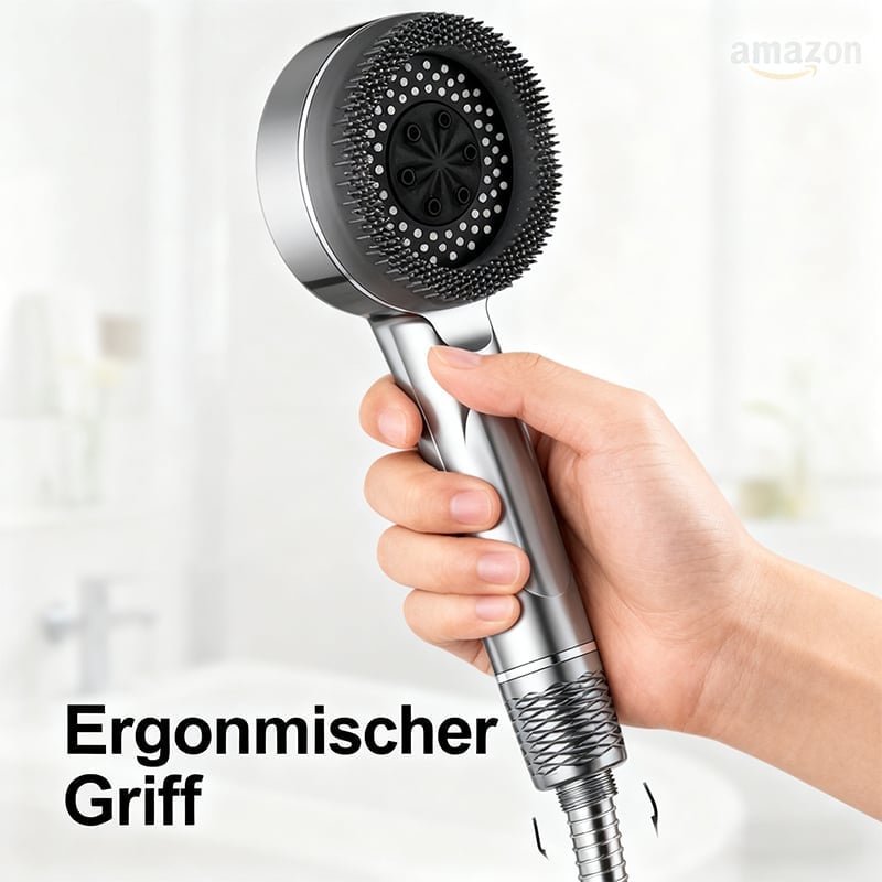 Druckverstärktes Handdusch-Set mit Bürste