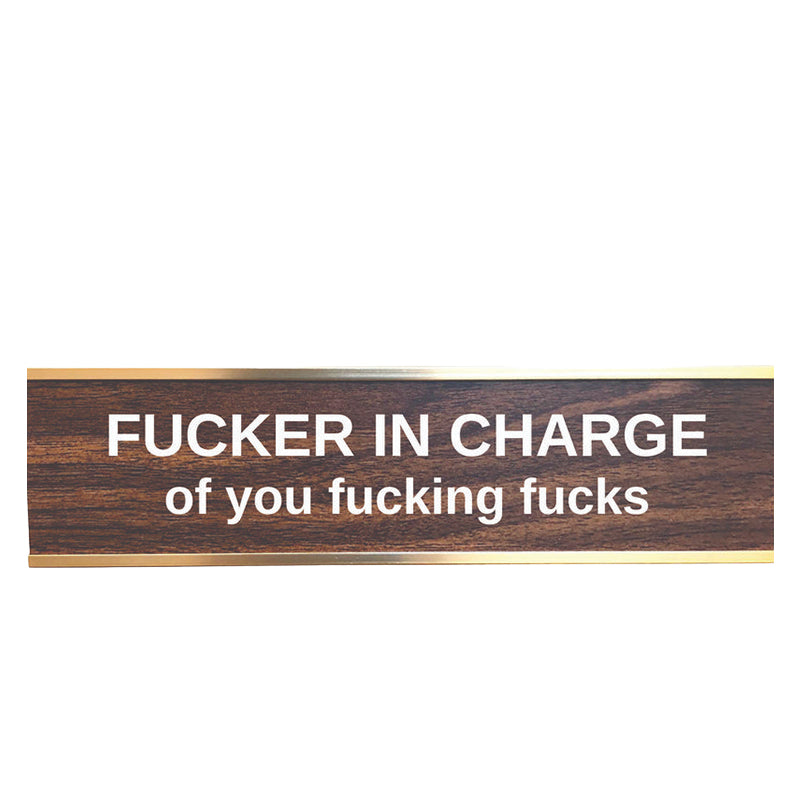 Graviertes Tischschild mit goldenem Ständer