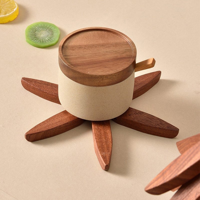 Holzbaum-Tischuntersetzer-Set