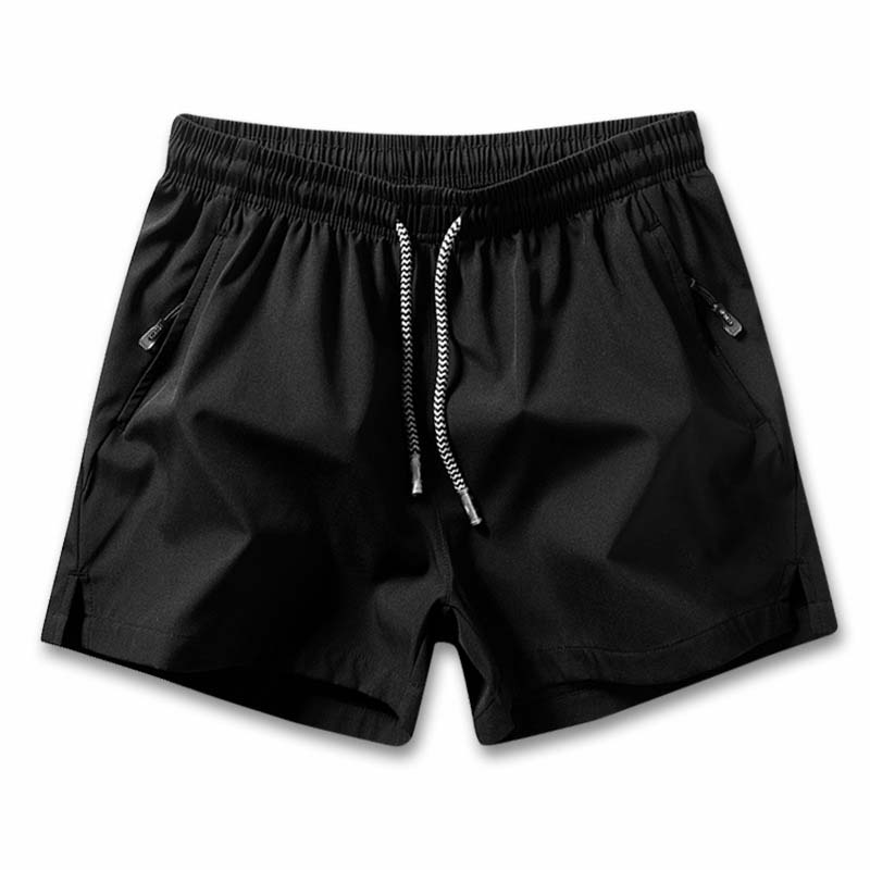 Schlichte, einfarbige Shorts mit Kordelzug und Tasche für Herren