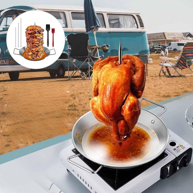 Edelstahl-Grillpfanne mit vertikaler Schraubenform