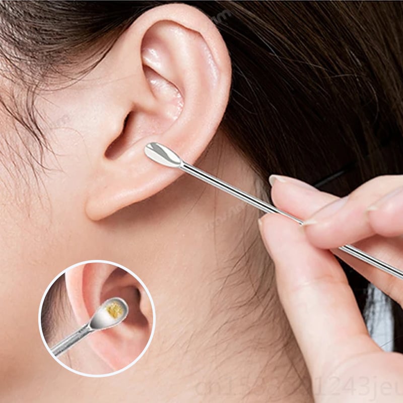 6-teiliges Set mit Spiral-Ohrmassage-Reinigungswerkzeug aus Edelstahl
